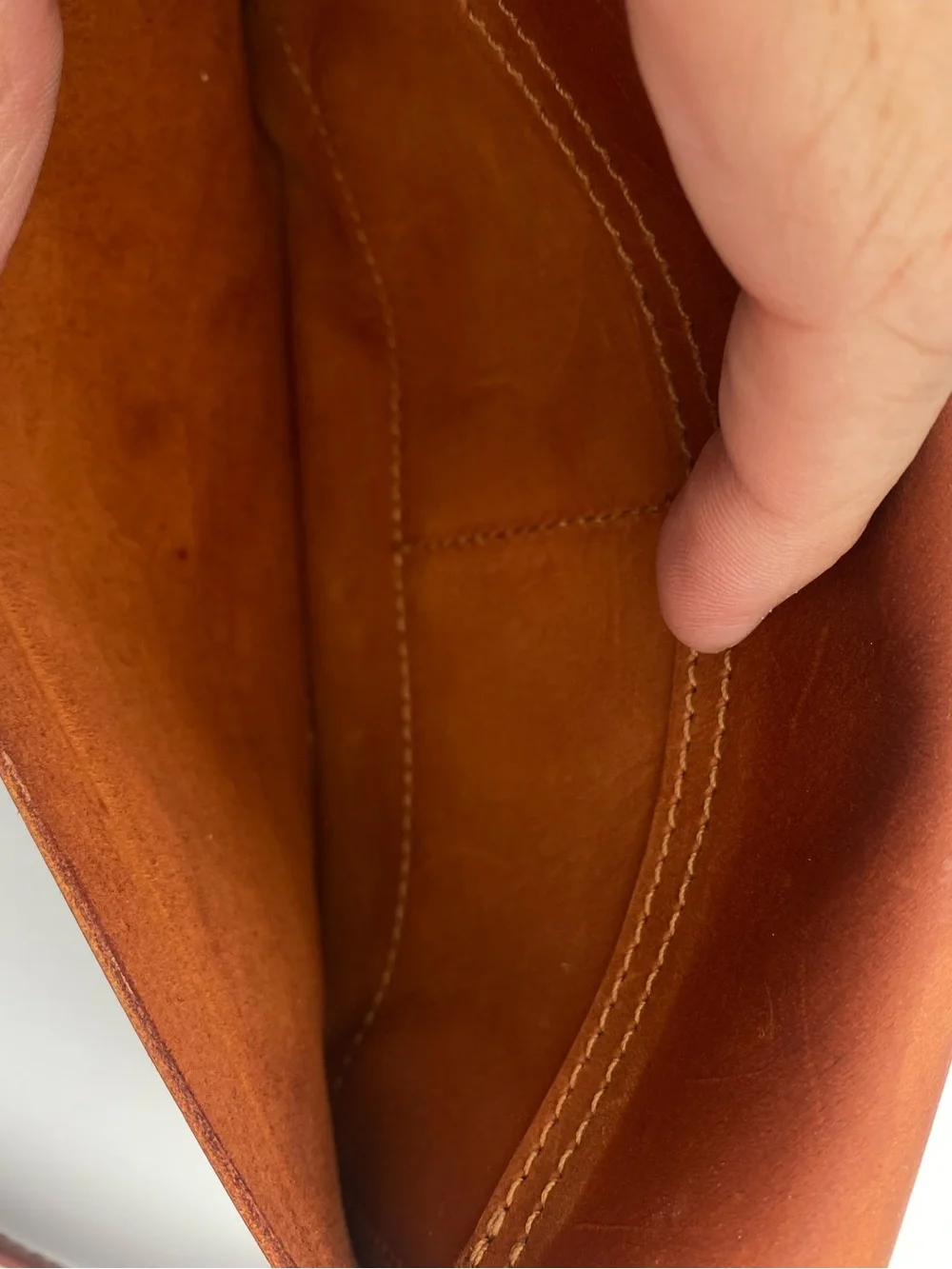 Tan Leather Envelope Crossbody Bag with Gold Stud